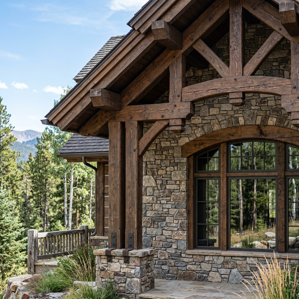 Luxury Custom Timber Frame Home Detail by Frank Montgomery